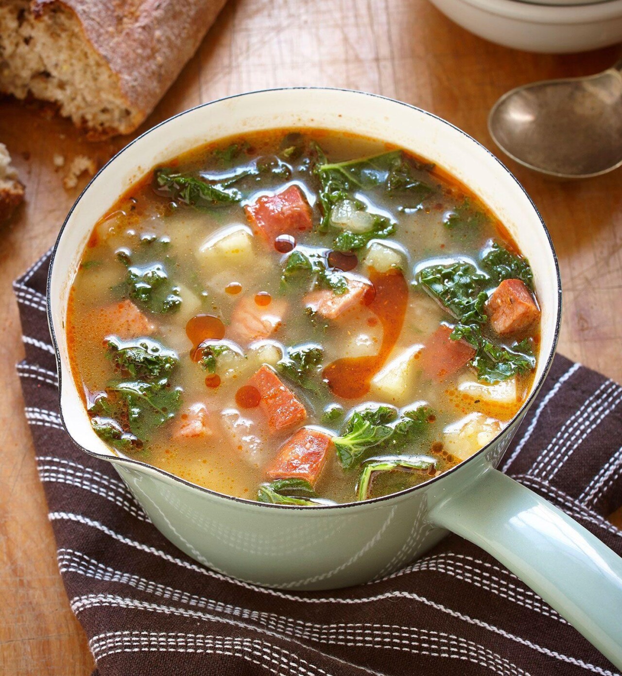 Portuguese Chorizo and Kale Soup (Caldo Verde) - Pillers