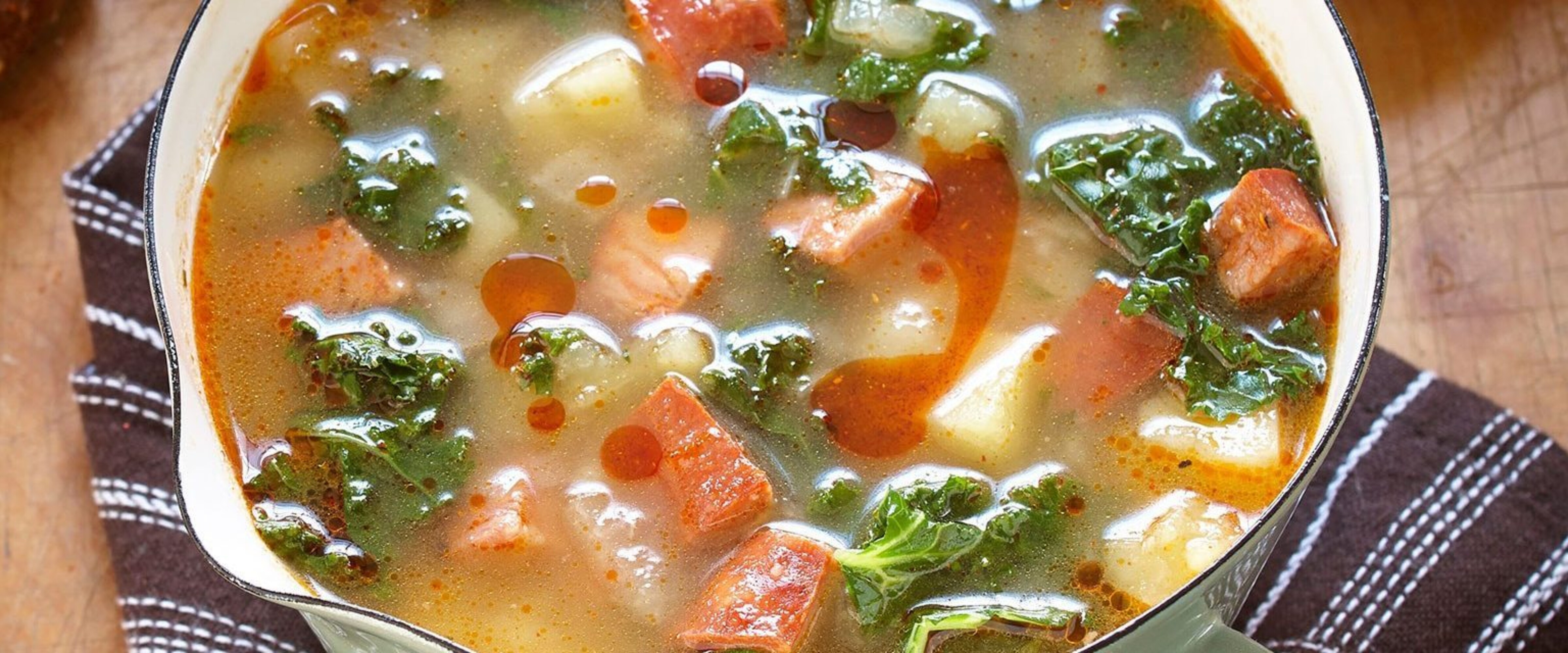 Portuguese Chorizo And Kale Soup Caldo Verde Pillers